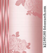 Pink Satin Wedding Invitation border