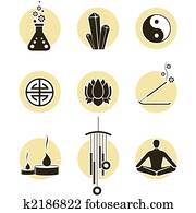 Spirituality icon set Spirituality icon set