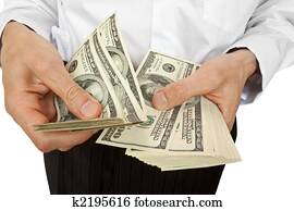 businessman account money in hands