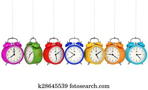 Clock alarm 3D. Time concept.