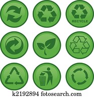 environment and recycle icons environment and recycle icons