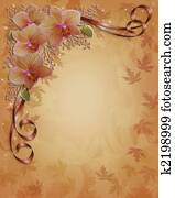 Fall Autumn Orchids Floral Border Fall Autumn Orchids Floral Border
