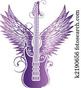 Guitar wing tribal Guitar wing tribal