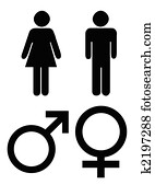 Male and female gender symbols Male and female gender symbols