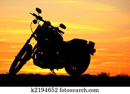 Motorcycle at sunset Motorcycle at sunset