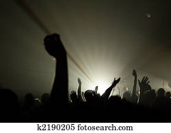 Musical Concert - Christian - with uplifted hands worshipping