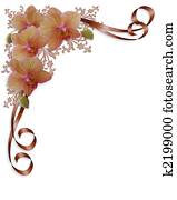 Orchids Wedding Floral Border Orchids Wedding Floral Border