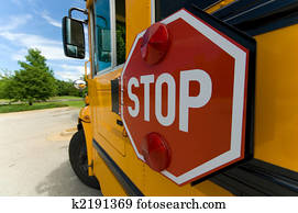 schulbus, stopschild schulbus, stopschild