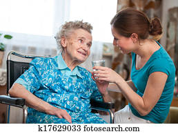 senior woman with home caregiver senior woman with home caregiver