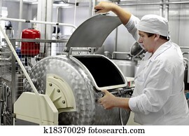 worker on a milk factory worker on a milk factory