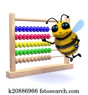 3d Honey bee counts on an abacus 3d Honey bee counts on an abacus
