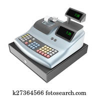 Cash register isolated on white Cash register isolated on white