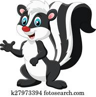 cute, gambá, caricatura, apresentando