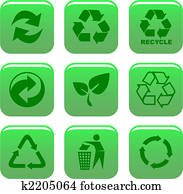 environment and recycle icons environment and recycle icons