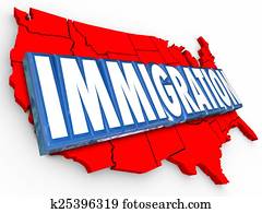 Immigration 3d Word USA United States Map Reforming Legal Reside Immigration 3d Word USA United States Map Reforming Legal Reside