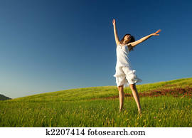 Jumping on the field