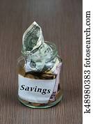 Savings glass jar