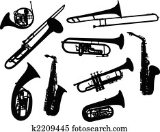 silhouettes of wind instruments silhouettes of wind instruments