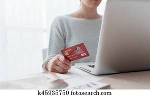 Woman doing online shopping
