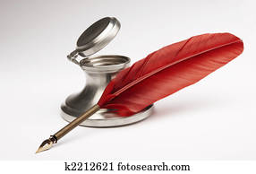 Antique pen and inkwell Antique pen and inkwell