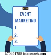 Conceptual hand writing showing Event Marketing. Business photo text describes process of developing display to promote product Male hands holding electronic device geometrical background. Conceptual hand writing showing Event Marketing. Business photo text describes process of developing display to promote product Male hands holding electronic device geometrical background.