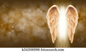 Golden Angel Wings Banner  