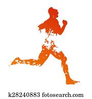 Grungy runner silhouette Grungy runner silhouette