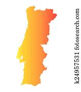 laranja, mapa, de, portugal laranja, mapa, de, portugal