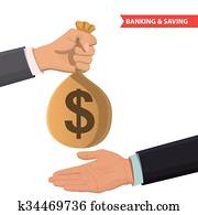 Money taking illustration