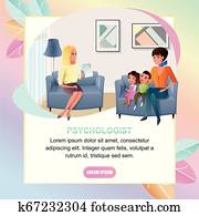Psychologist Online Consultation Vector Web Banner