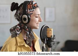 Woman singing a song