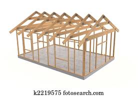 Wood house frame Wood house frame