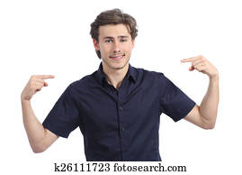 잘생긴, 행복하다, 암시하고 있는 사람, 그 자신