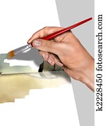 Artist painting a picture Artist painting a picture