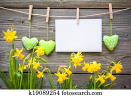 Message and hearts on the clothesline