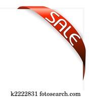 Red corner ribbon for items with sale Red corner ribbon for items with sale