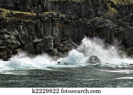 vulcânico, litoral, em, açores