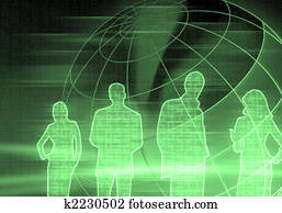 Binary Code Business People Binary Code Business People