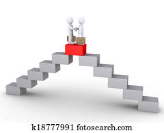 Businessmen shake hands on the top