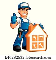 Handyman wearing work clothes Handyman wearing work clothes