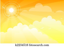 sonne, himmel, wolkenlandschaft