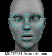 ביומטרי, פרצופי, הכרה, בלי, שיער