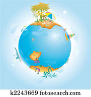 ilhas, ligado, terra