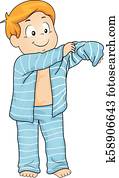 Kid Boy Wear Pajamas Illustration Kid Boy Wear Pajamas Illustration