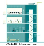 office building section office building section