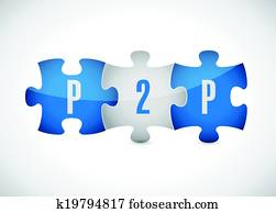 p2p, puzzelstukjes, illustratie, motieven