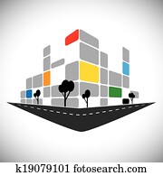 vector icon - commercial office high-rise building of city skyline. This graphic can also represent urban commercial structures, hotels, super centers, banks, skylines, skyscrapers, etc vector icon - commercial office high-rise building of city skyline. This graphic can also represent urban commercial structures, hotels, super centers, banks, skylines, skyscrapers, etc