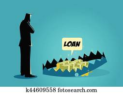 Businessman thinking of taking loans