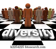 Diversity - Word and People on Chessboard