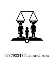Family rights black icon, vector sign on isolated background. Family rights concept symbol, illustration Family rights black icon, vector sign on isolated background. Family rights concept symbol, illustration